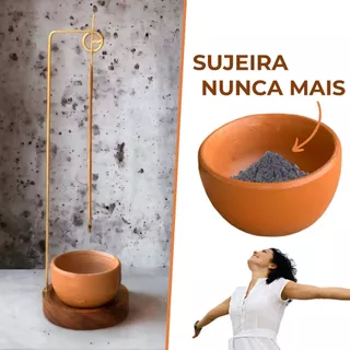 Incensário Invertido Porta Incenso com Coletor de Cinzas - Sujeira Nunca Mais - Queimador de Incenso