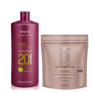 Amend kit Água Oxigenada Color Intensy 20 Volumes 950ml + Pó Luxe Creations Blond Care 300g em Oferta na Shopee