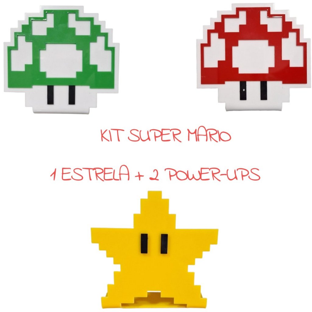 Kit Super Mario 3 Peças Decorativas Miniaturas Criativo Game Geek em Oferta na Shopee