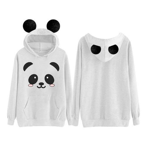 Moletom Infantil Blusa de Frio Com Orelhinha Panda Personagem Urso
