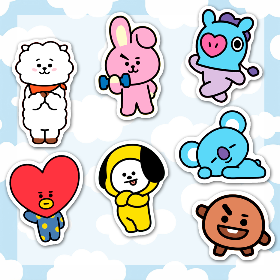 Kit Ímãs BTS - 7 unidades (RM, Jin, SUGA, J-Hope, Jimin, V e
