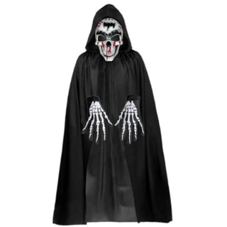 Fantasia Caveira Esqueleto do Mal Terror Halloween ( CAPA, MÁSCARA, LUVA)