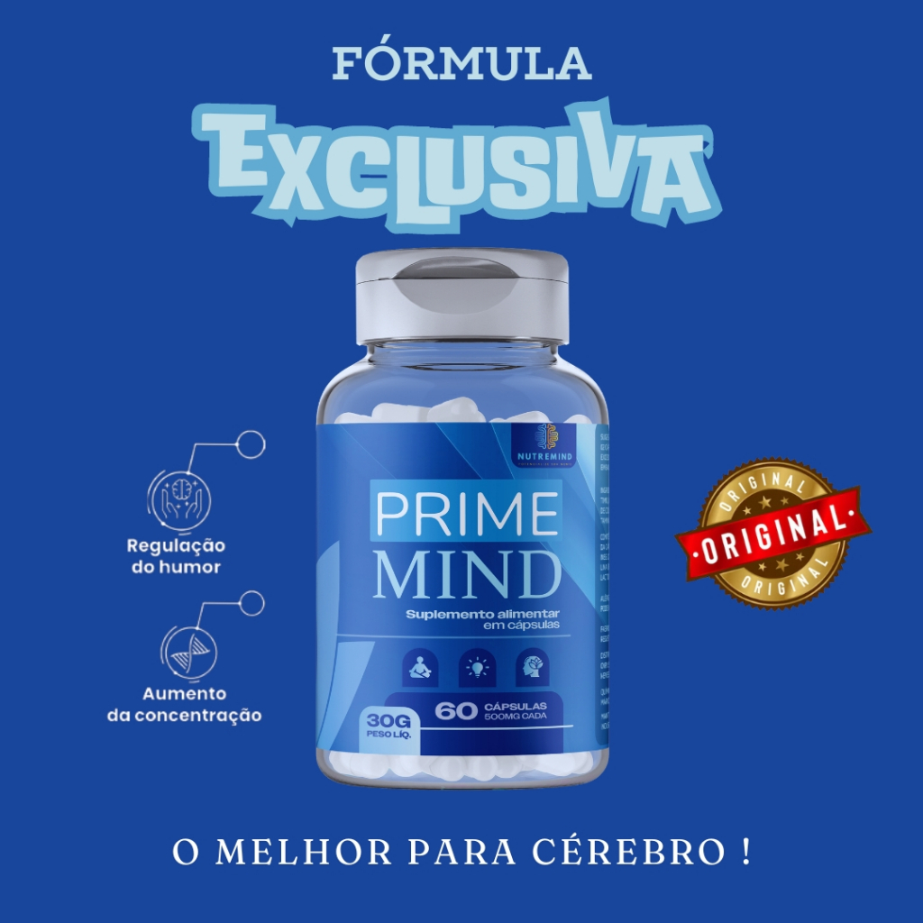 PRIME MIND - Estimulante Cerebral - 60 comprimidos -500mg - LANÇAMENTO ...