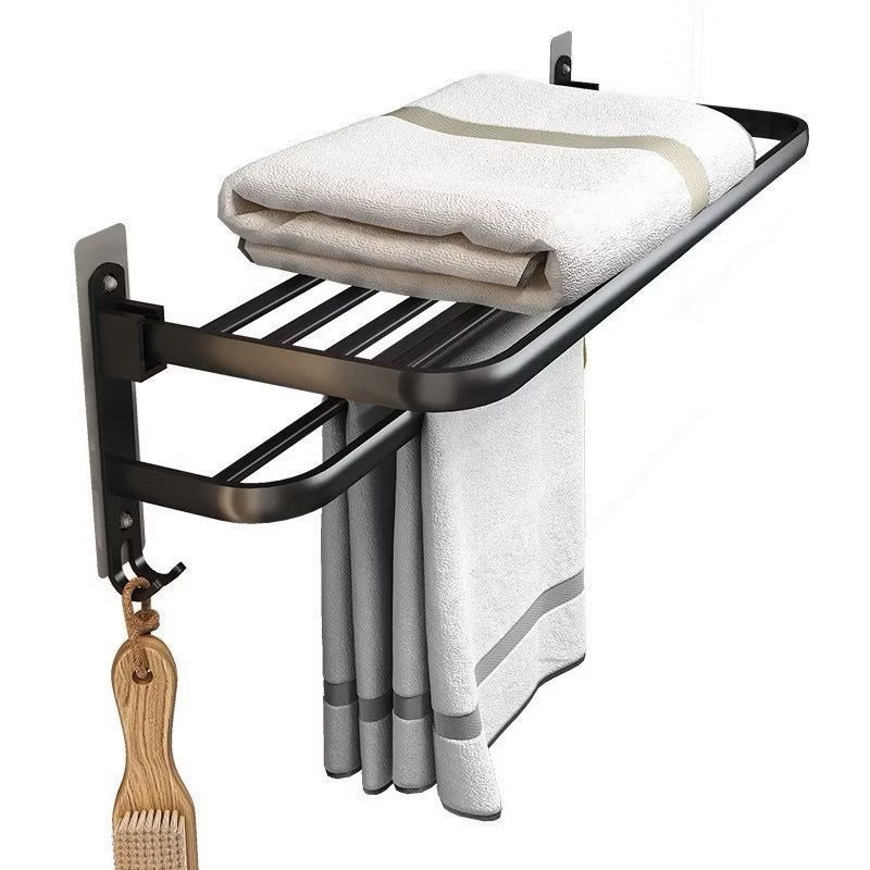Porta Toalha Suporte Toalheiro Banheiro Duplo Aço Inox Premium Retratil 90°