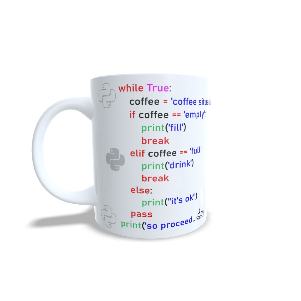 Caneca Programador De Ti Coffee Python para programadores
