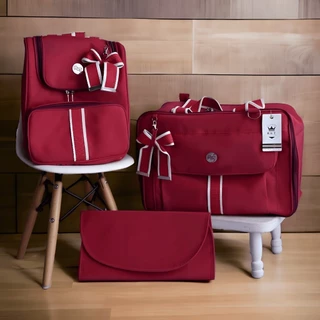 Kit Bolsa Maternidade Mala Conjunto 3 Peças Menina Menino Mamãe Bebê