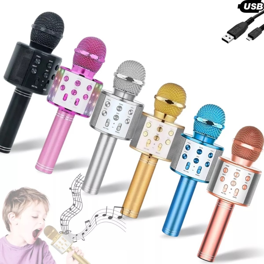 Microfone Musical Karaokê Infantil Sem Fio com Bluetooth e Alto Falante ...