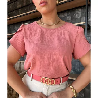 Blusa Megan Manga Princesa Tecido Duna