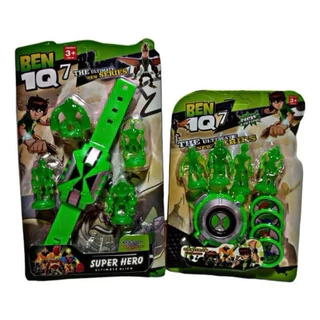 Kit de Brinquedos Relógios Ben 10 Ominitrix / Lançador Disco / Luz E Som