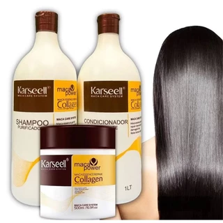 Kit Shampoo e Condicionador 1L + Máscara Collagen Karssell 500g