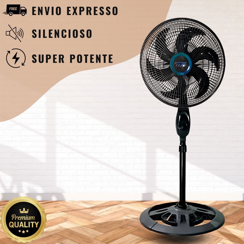 Ventilador de Coluna Pedestal 47CM Silencioso Grande Super Potente Pé ...