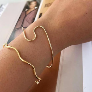 SEMIJOIA Braceletes dourados de luxo banhados a ouro hipoalergenicos