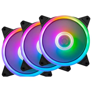 Kit 3 Fans Cooler Led Rgb 120mm Ventoinha Gabinete Pc Gamer