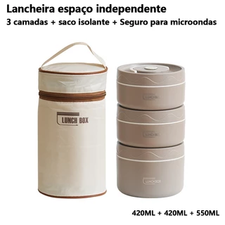 Lancheira Térmica Portátil De Aço Inoxidável 304 Com Bolsa De Grande Capacidade Caixa Multicamadas Bento BPA Free Food Container