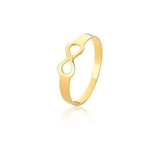 Anel Infinito Delicado Feminino de Aço Inoxidável Dourado