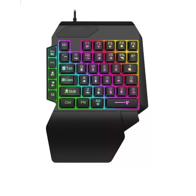 Teclado Gamer Single Hand Profissional Uma Mão Led RGB
