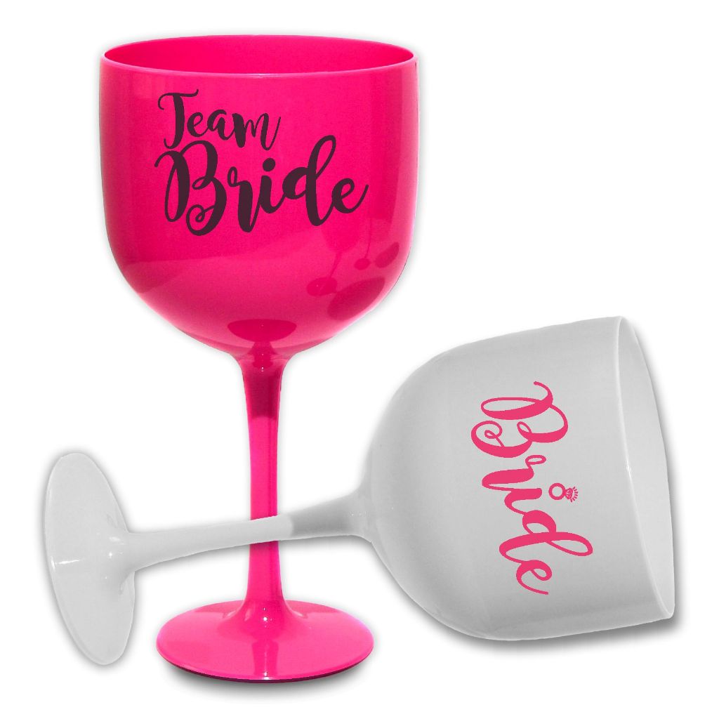 10 Taças de gin Team Bride Rosa Pink Despedida de Solteiras Festa ...