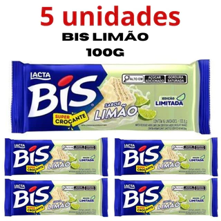 Kit 5 Bis Limão 100g Novo Bis Limão Chocolate Bis Limão Novo Chocolate Limao