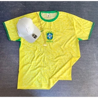 Camisas camisetas PERSONALIZADAS Brasil amarelo time europeu/nacional/seleções 2023/2024 infantil e adulto com nome e numero