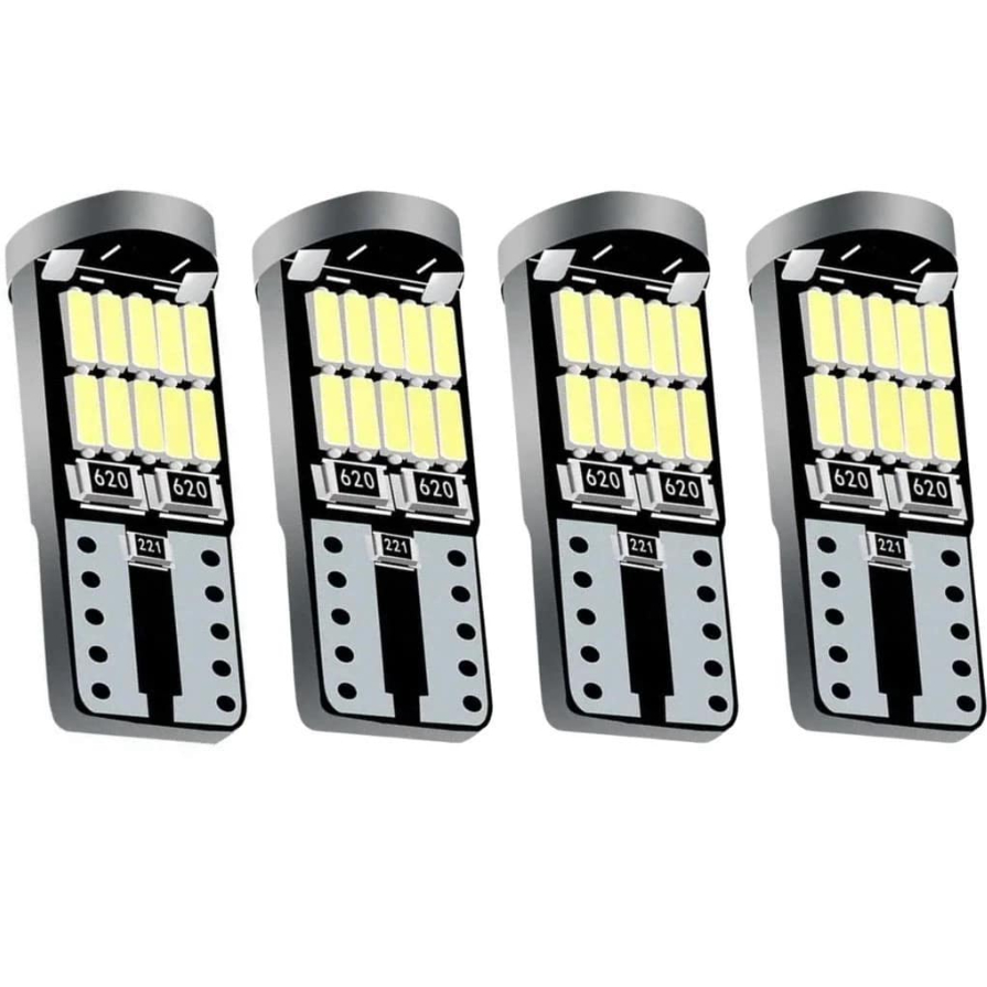 4 Lampadas Pingo 26 Led T10 Bem Forte Lanterna Meia Luz 5w