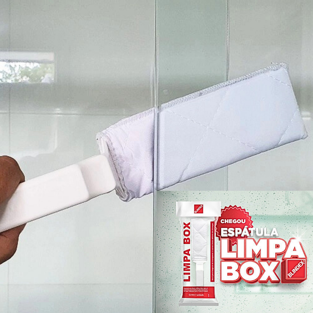 Limpa Box Espátula C/ Refil Reutilizável Para Limpar Vidro Janela Porta ...