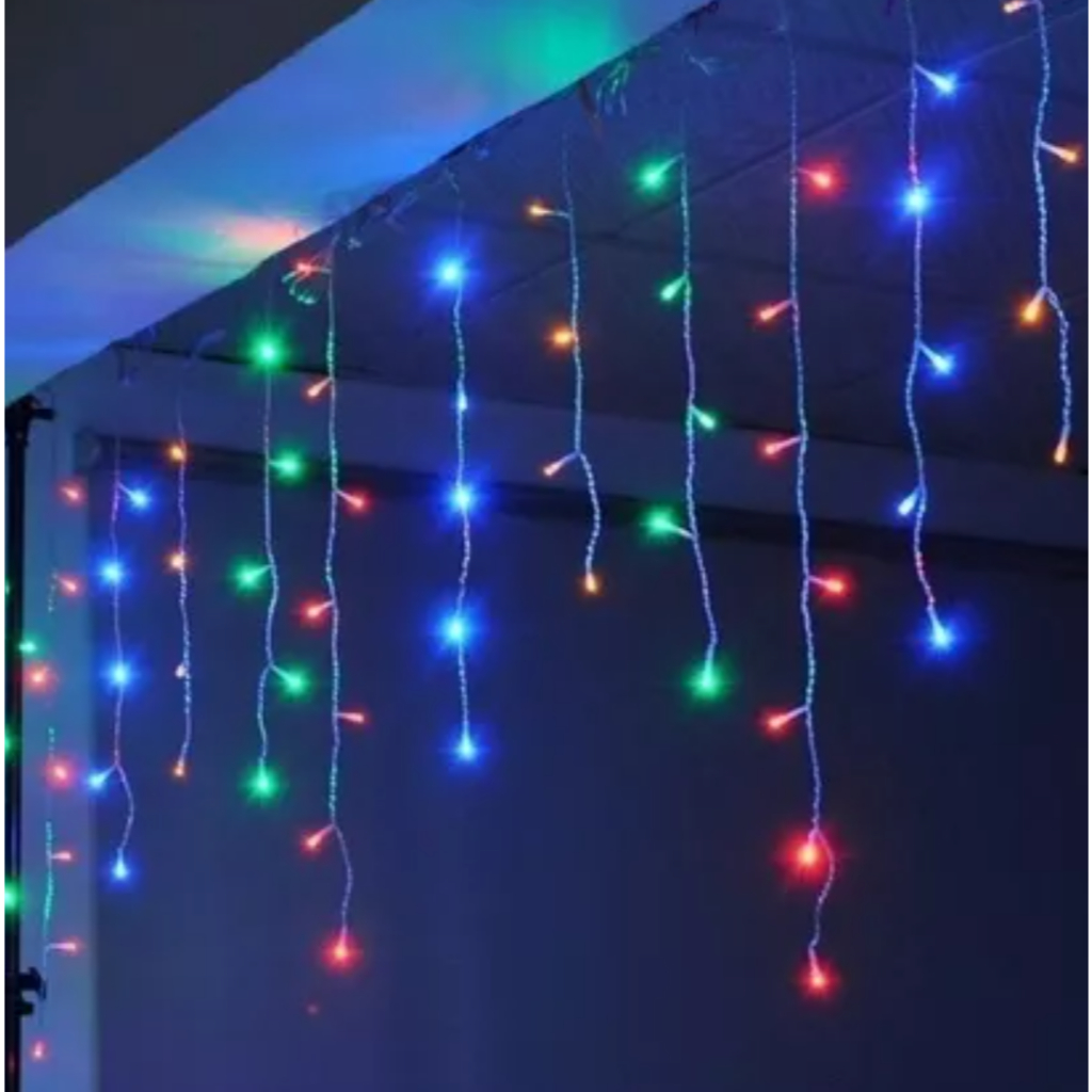 Cascata 400 BF Led 10m Externa Blindada Natal A Prova D'agua Cor Da Luz Colorida, Branco Quente