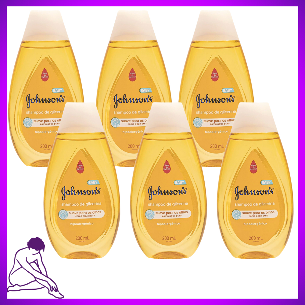 Kit Shampoo Johnson's Baby Regular 200ml com 6 unidades | Shopee Brasil