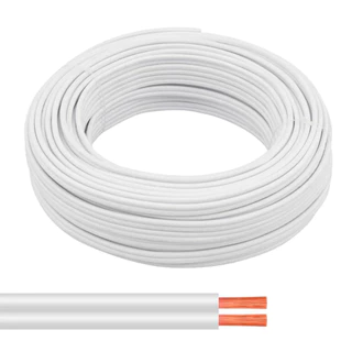 Fio Cordão Paralelo Flexível 1mm-1,5mm 20-30-40-50 Mts Branco Ferramentas,Lâmpadas,Luminarias FastFlex