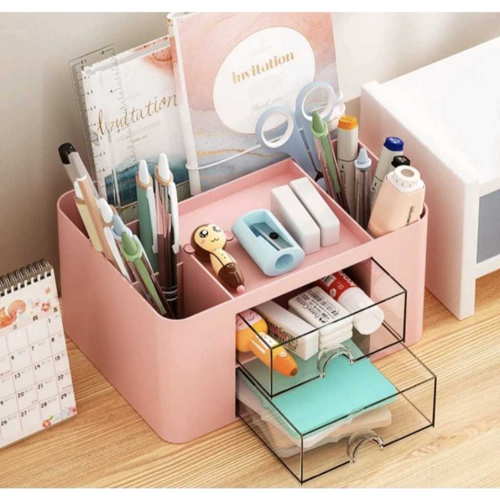 Organizador de Mesa Para Escritório Multiuso Papelaria Canetas Porta ...