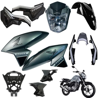 Kit Carenagem Titan 160 2019 Prata ibiuna / Asa Titan Farol Tampa Lateral Paralama Rabeta traseira