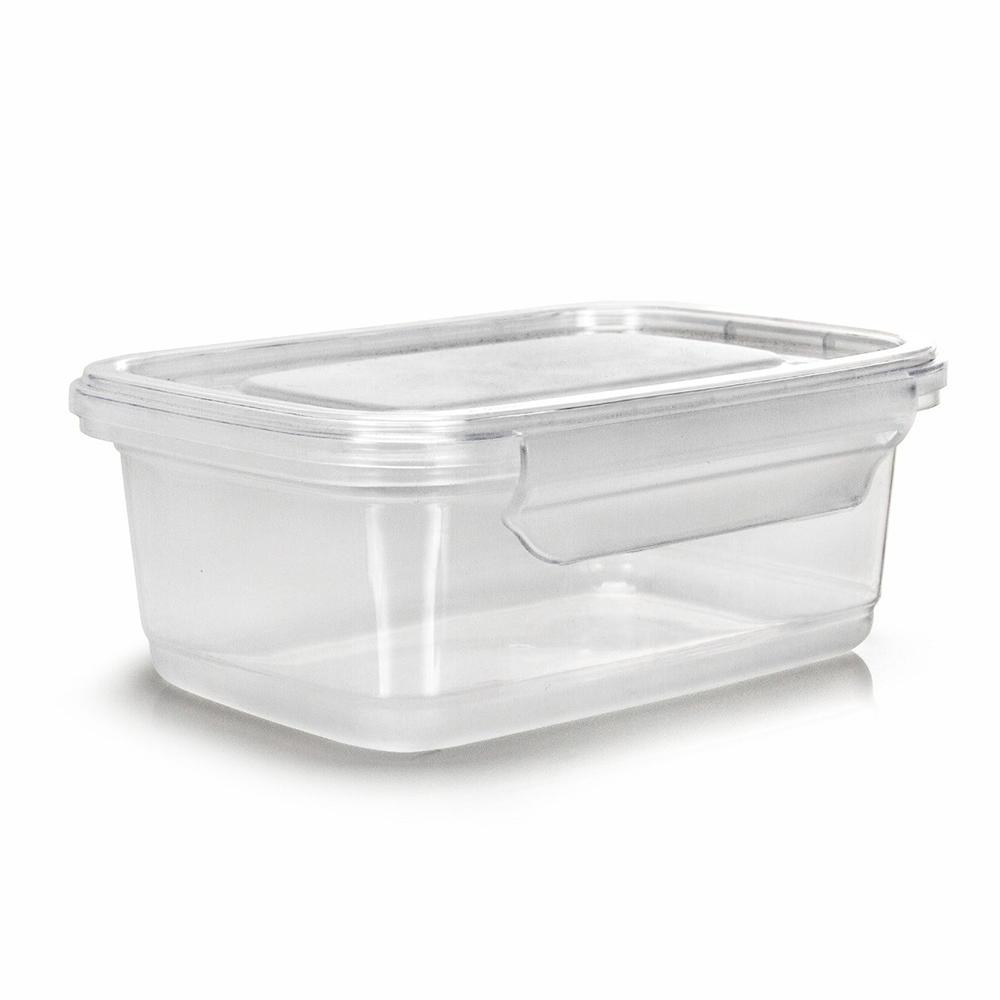 CAIXA / POTE DE PLASTICO RETANGULAR COM TAMPA E TRAVA GOURMET 750ML