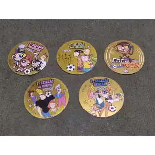 Álbum + Coleção Semi Completa Toon Tazo na Copa Elma Chips com Ouro