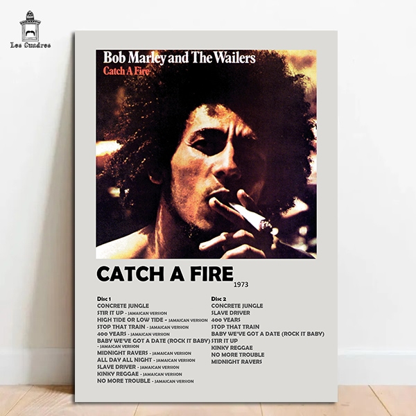 Quadro Placa Decorativa Bob Marley The Wailers Catch A Fire em MDF
