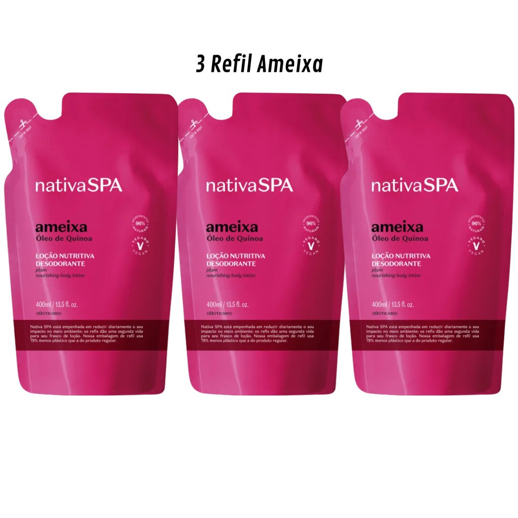 3 Refil Creme Hidratante Nativa SPA O Boticario Shopee Brasil