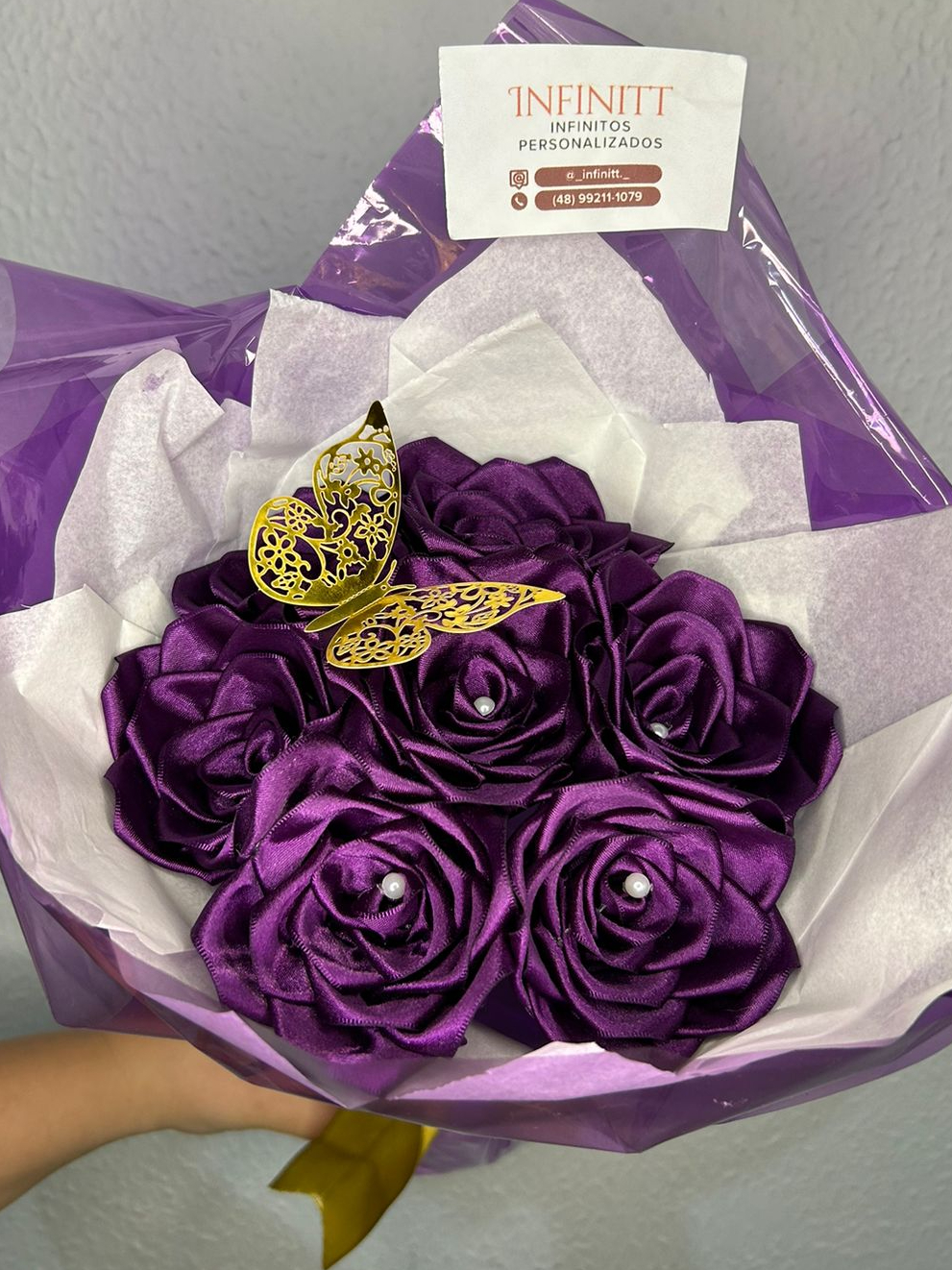 Buquê Flores Crochê Com Luz LED - Tulipas E Rosas Artesanais, Presente Para Mães E Esposas