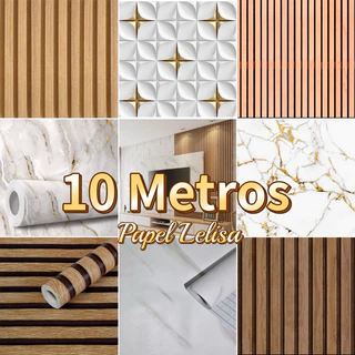 Papel de Parede Modelo 3D 10 METROS x 45CM Adesivo Autocolante para Sala, Quarto