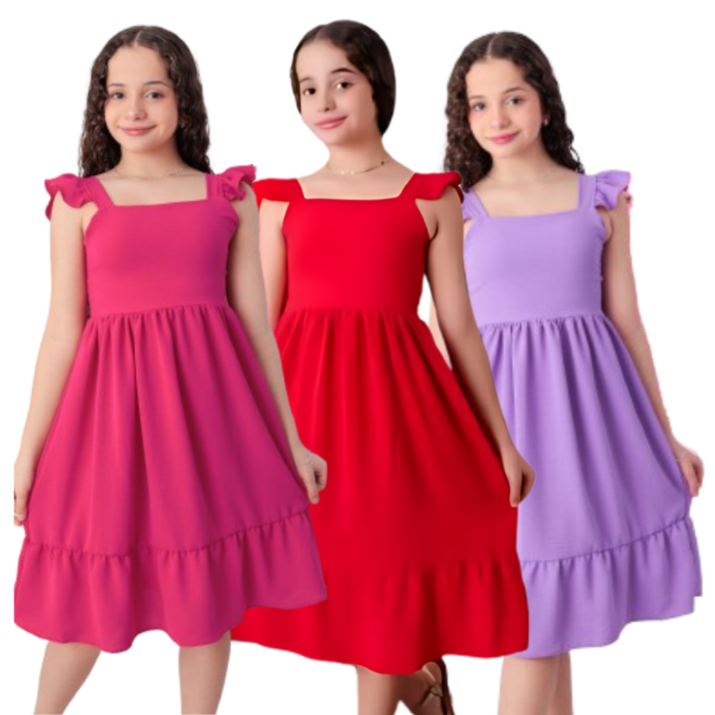 Vestido Juvenil Menina Adolescente Moda Evangélica 10,12,14 e 16