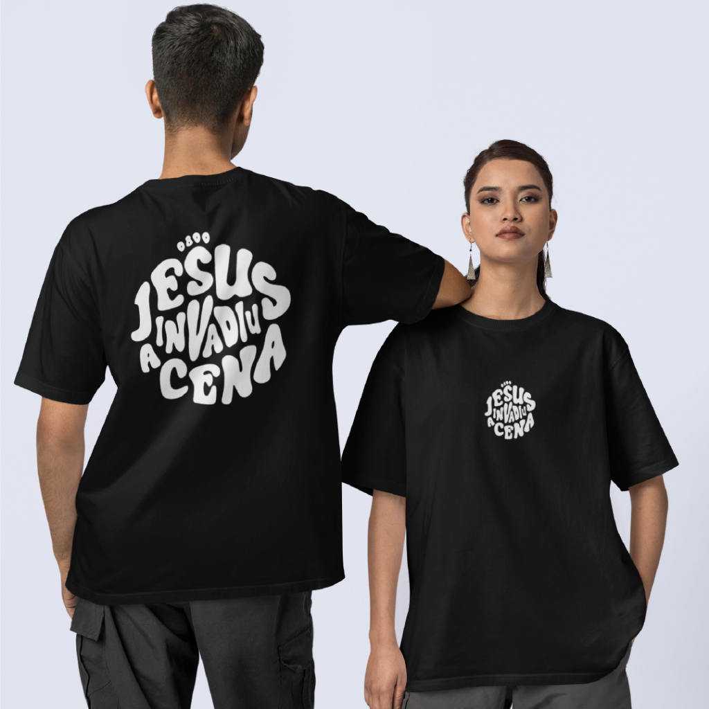Camiseta Cristã Jesus Invadiu a Cena Oversized Gospel T-shirt Tshirt ...
