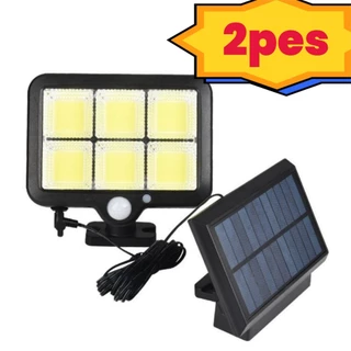 2PCS Luminária Solar de Parede 120 Cob 24W Sensor Presença Com 3 Funções Separado Promoção