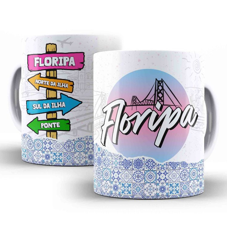 Caneca Porcelana Floripa Florianópolis Santa Catarina
