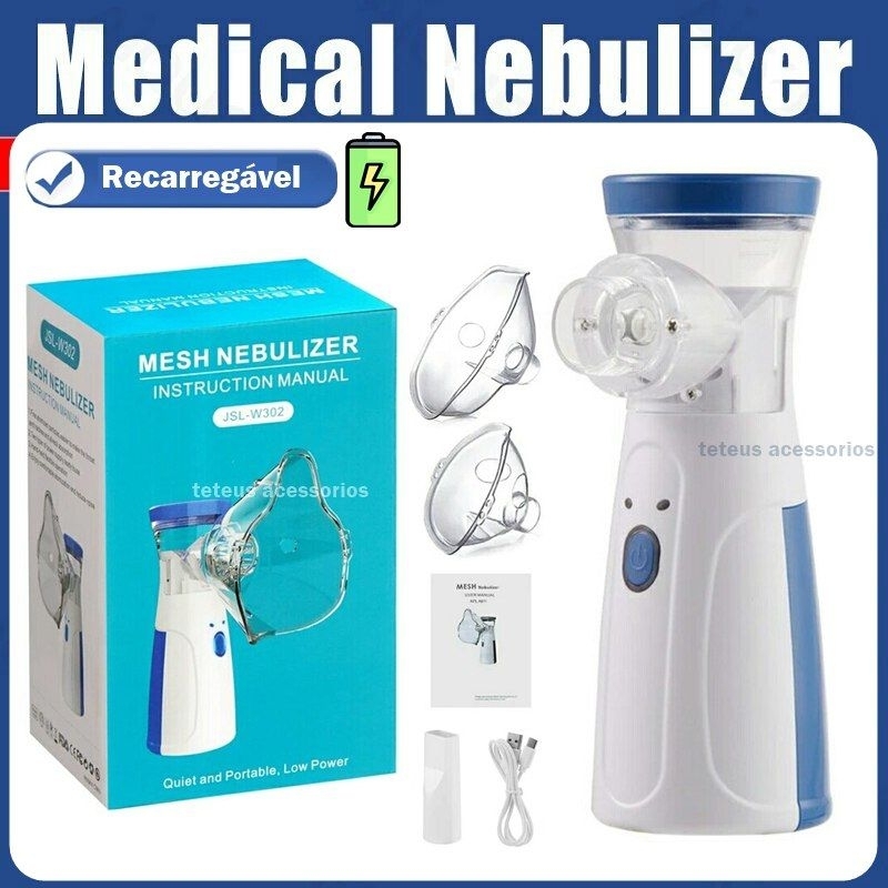 Nebulizador inalador Ultrassônico Portátil Com Bateria Recarregável ...