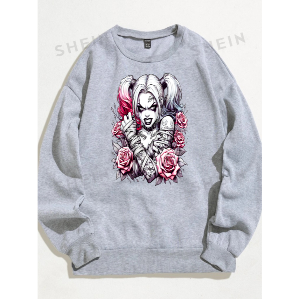 Blusa Arlequina 02 Harley Quinn P ao XG Batman Coringa Coloridos - Main Image