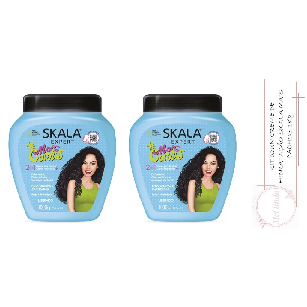 Kit 02un Creme Skala 2em1 pentear e hidratar #MaisCachos 1Kg cada ...