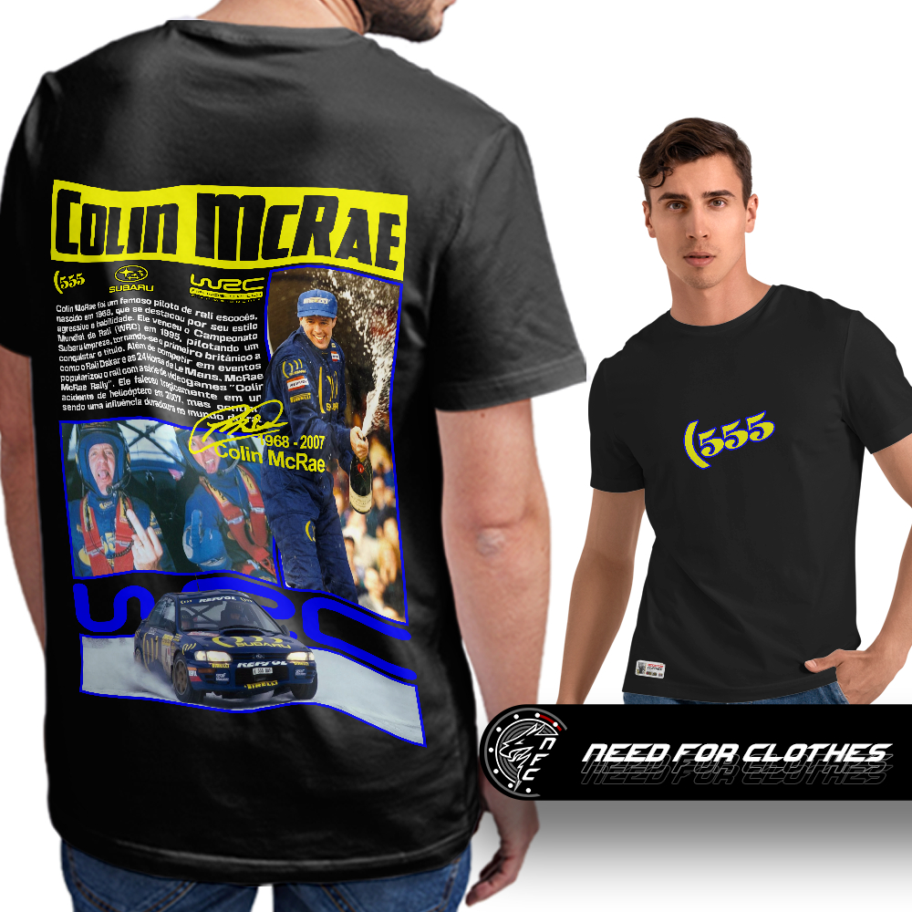Camiseta Colin McRae WRC Rally Subaru, Legenda Automobilismo, Cultura de Rally, Algodão