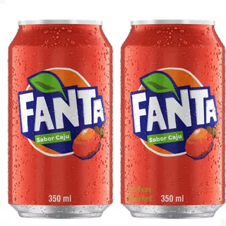 Kit Duas Latas Refrigerante Fanta Caju 350ml - Edição Limitada O sabor do Nordeste em cada gole