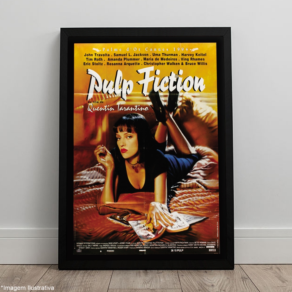 Quadro Coleção Pulp Fiction Tempo de Violência Clássico Tarantino