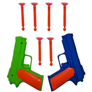 2 ARMINHAS DE BRINQUEDO INFANTIL PISTOLAS COM 6 DARDOS