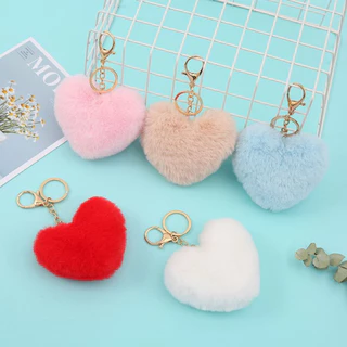 Kit 6 Chaveiro De Femnino Pompom Pelucia Felpudo Coração Com Pingente Para Bolsa Carro Cores Sortidas em Oferta na Shopee