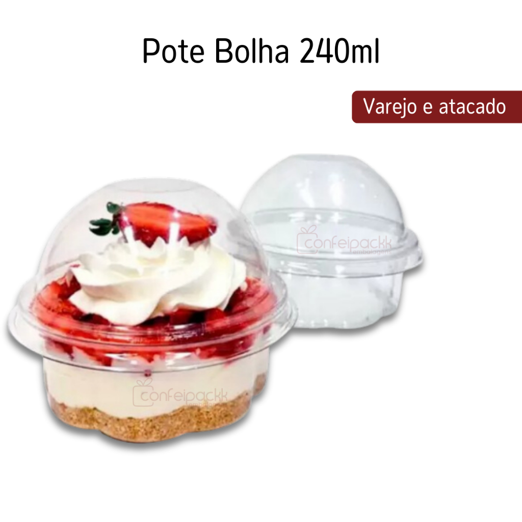 Embalagem para mini bolo 9cm Copo Bolha 240ml Flip Festas