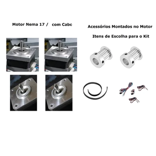 Kit 4 Motores Nema 17 / 2Kg Z / 4 Kg X e Y / Polias / Impressora 3D / Automação